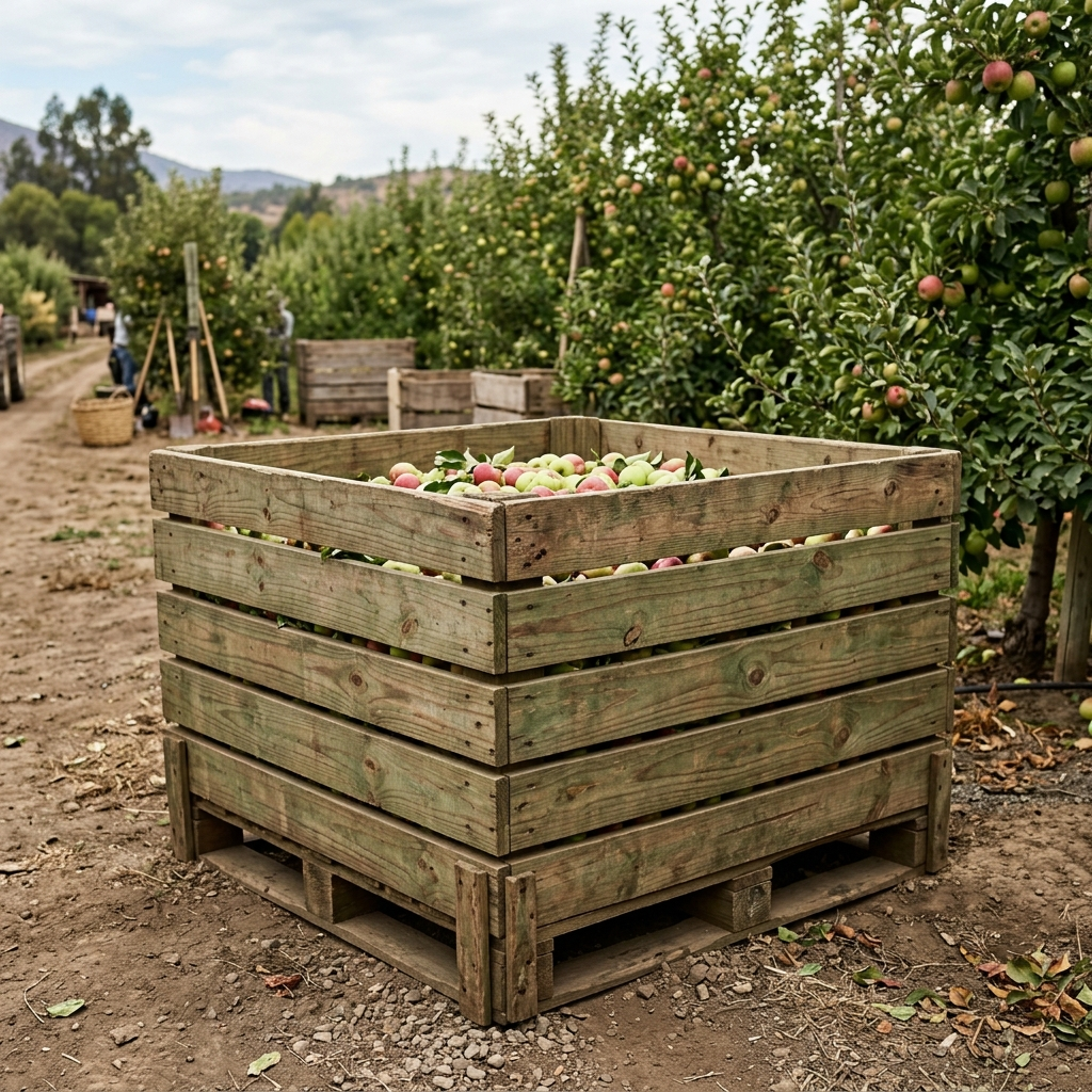 Bins de madera en verde tradicional olbins